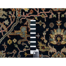 Load image into Gallery viewer, 5&#39;1&quot;x7&#39;2&quot; Midnight Blue, Antiqued Fine Heriz, Re-Creation, All Over Vines Design, Soft Pile, Pure Wool, Densely Woven, Hand Knotted Oriental Rug FWR546522