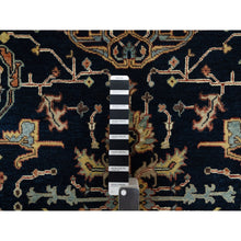 Load image into Gallery viewer, 4&#39;2&quot;x10&#39;2&quot; Oxford Blue, Antiqued Fine Heriz Re-Creation With All Over Vines Design, Hand Knotted, Denser Weave, Vegetable Dyes, Natural Wool, Runner, Oriental Rug FWR546528