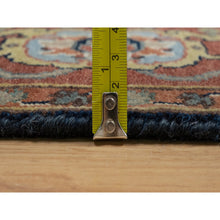 Load image into Gallery viewer, 4&#39;2&quot;x10&#39;2&quot; Oxford Blue, Antiqued Fine Heriz Re-creation With All Over Vines Design, Hand Knotted, Denser Weave, Vegetable Dyes, Natural Wool, Runner, Oriental Rug FWR546528