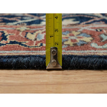 Load image into Gallery viewer, 2&#39;6&quot;x8&#39;1&quot; Polo Blue, All Over Vines Design, Lush And Plush, Organic Wool, Densely Woven, Antiqued Fine Heriz, Re-creation, Hand Knotted, Runner, Oriental Rug FWR546552