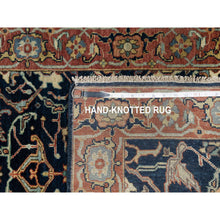 Load image into Gallery viewer, 2&#39;6&quot;x8&#39;1&quot; Polo Blue, All Over Vines Design, Lush And Plush, Organic Wool, Densely Woven, Antiqued Fine Heriz, Re-creation, Hand Knotted, Runner, Oriental Rug FWR546552