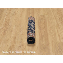 Load image into Gallery viewer, 2&#39;x3&#39;2&quot; Caviar Blue, Natural Dyes, All Wool, Antiqued Fine Heriz Re-creation, Hand Knotted, All Over Vines Design, Denser Weave, Mat, Oriental Rug FWR546564