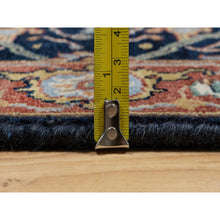 Load image into Gallery viewer, 2&#39;x3&#39;2&quot; Caviar Blue, Natural Dyes, All Wool, Antiqued Fine Heriz Re-creation, Hand Knotted, All Over Vines Design, Denser Weave, Mat, Oriental Rug FWR546564