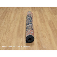 Load image into Gallery viewer, 5&#39;x7&#39;2&quot; Caviar Blue, Natural Dyes, All Wool, Antiqued Fine Heriz Re-Creation, Hand Knotted, All Over Vines Design, Denser Weave, Oriental Rug FWR546594