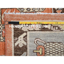 Load image into Gallery viewer, 12&#39;1&quot;x14&#39;6&quot; Burnt Orange, Classic Khotan And Samarkand Design With Alien Figurines, Hand Knotted, 100% Wool, Soft Pile, Densely Woven, Oversized, Oriental Rug FWR5460