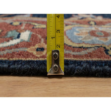 Load image into Gallery viewer, 3&#39;1&quot;x5&#39;2&quot; Midnight Blue, All Over Vines Design, Lush and Plush, Organic Wool, Densely Woven, Antiqued Fine Heriz, Re-Creation, Hand Knotted Oriental Rug FWR546606