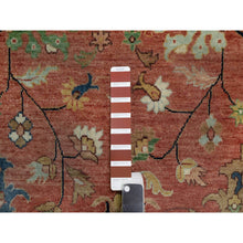 Load image into Gallery viewer, 9&#39;x12&#39;2&quot; Brick Red, Hand Knotted, Antiqued Fine Heriz Re-creation With All Over Design, Denser Weave, Soft Pile, Pure Wool, Oriental Rug FWR546612