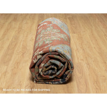 Load image into Gallery viewer, 11&#39;9&quot;x15&#39;4&quot; Scarlet Red, Antiqued Fine Heriz Re-creation With Large Medallion Design, Denser Weave, Hand Knotted, Natural Dyes, Hand Spun New Zealand Wool, Oriental, Oversized Rug FWR546654