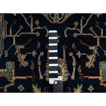 Load image into Gallery viewer, 4&#39;2&quot;x8&#39;1&quot; Polo Blue, All Over Vines Design, Lush And Plush, Organic Wool, Densely Woven, Antiqued Fine Heriz, Re-creation, Hand Knotted, Wide Runner, Oriental Rug FWR546660