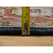 Load image into Gallery viewer, 4&#39;2&quot;x8&#39;1&quot; Polo Blue, All Over Vines Design, Lush And Plush, Organic Wool, Densely Woven, Antiqued Fine Heriz, Re-creation, Hand Knotted, Wide Runner, Oriental Rug FWR546660