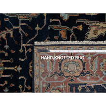 Load image into Gallery viewer, 4&#39;2&quot;x8&#39;1&quot; Polo Blue, All Over Vines Design, Lush And Plush, Organic Wool, Densely Woven, Antiqued Fine Heriz, Re-creation, Hand Knotted, Wide Runner, Oriental Rug FWR546660