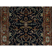 Load image into Gallery viewer, 2&#39;6&quot;x14&#39;1&quot; Polo Blue, Denser Weave, Hand Knotted, Lush and Plush, Antiqued Fine Heriz Re-Creation, Soft and Velvety Wool, XL Runner, Oriental Rug FWR546690