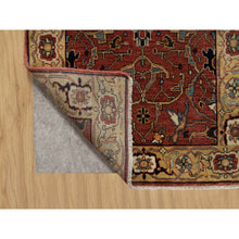 Load image into Gallery viewer, 2&#39;7&quot;x6&#39;1&quot; Rubor Red, Plush And Lush All Wool, Hand Knotted, Vegetable Dyes, Antiqued Fine Heriz Re-creation With All Over Design, Denser Weave, Runner, Oriental Rug FWR546708