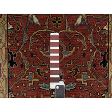 Load image into Gallery viewer, 2&#39;7&quot;x6&#39;1&quot; Rubor Red, Plush And Lush All Wool, Hand Knotted, Vegetable Dyes, Antiqued Fine Heriz Re-creation With All Over Design, Denser Weave, Runner, Oriental Rug FWR546708