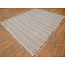Load image into Gallery viewer, 9&#39;2&quot;x12&#39;2&quot; Beaver Brown, Piled Flat Weave With Textured Grass Design, 100% Wool, Hand Woven, Oriental Rug FWR546714