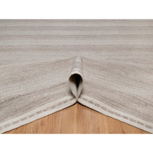 Load image into Gallery viewer, 9&#39;2&quot;x12&#39;2&quot; Beaver Brown, Piled Flat Weave With Textured Grass Design, 100% Wool, Hand Woven, Oriental Rug FWR546714