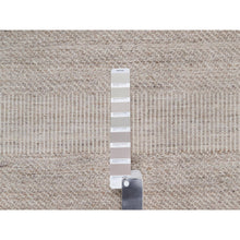 Load image into Gallery viewer, 9&#39;2&quot;x12&#39;2&quot; Beaver Brown, Piled Flat Weave With Textured Grass Design, 100% Wool, Hand Woven, Oriental Rug FWR546714