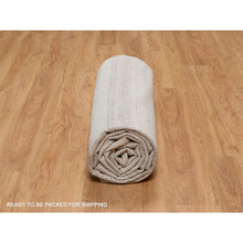 Load image into Gallery viewer, 9&#39;2&quot;x12&#39;2&quot; Beaver Brown, Piled Flat Weave With Textured Grass Design, 100% Wool, Hand Woven, Oriental Rug FWR546714