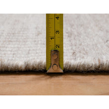 Load image into Gallery viewer, 9&#39;2&quot;x12&#39;2&quot; Beaver Brown, Piled Flat Weave With Textured Grass Design, 100% Wool, Hand Woven, Oriental Rug FWR546714