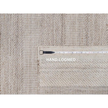 Load image into Gallery viewer, 9&#39;2&quot;x12&#39;2&quot; Beaver Brown, Piled Flat Weave With Textured Grass Design, 100% Wool, Hand Woven, Oriental Rug FWR546714
