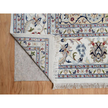 Load image into Gallery viewer, 9&#39;x12&#39;1&quot; Daisy White, Nain With Center Flower Design, 250 Kpsi, Hand Knotted, Wool And Silk, Oriental Rug FWR546732