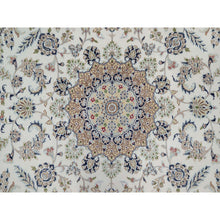 Load image into Gallery viewer, 9&#39;x12&#39;1&quot; Daisy White, Nain With Center Flower Design, 250 Kpsi, Hand Knotted, Wool And Silk, Oriental Rug FWR546732