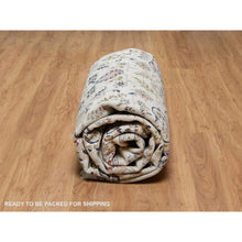 Load image into Gallery viewer, 9&#39;x12&#39;1&quot; Daisy White, Nain With Center Flower Design, 250 Kpsi, Hand Knotted, Wool And Silk, Oriental Rug FWR546732