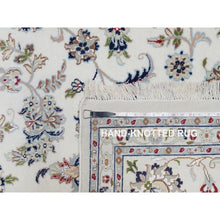 Load image into Gallery viewer, 8&#39;10&quot;x12&#39;4&quot; Cotton White, Soft Pile, Nain With Center Flower Design, 250 Kpsi, Hand Knotted, Wool And Silk, Oriental Rug FWR546744