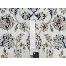 Load image into Gallery viewer, 5&#39;10&quot;x9&#39;2&quot; Pearl White, 250 Kpsi, Hand Knotted, Nain With Flower Medallion Design, Wool And Silk, Oriental Rug FWR546750