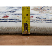 Load image into Gallery viewer, 5&#39;10&quot;x9&#39;2&quot; Pearl White, 250 Kpsi, Hand Knotted, Nain With Flower Medallion Design, Wool And Silk, Oriental Rug FWR546750