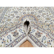 Load image into Gallery viewer, 8&#39;9&quot;x12&#39;3&quot; Pearl White, Hand Knotted, Nain With Flower Medallion Motif, 250 Kpsi, Wool And Silk, Oriental Rug FWR546756