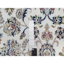 Load image into Gallery viewer, 8&#39;9&quot;x12&#39;3&quot; Pearl White, Hand Knotted, Nain With Flower Medallion Motif, 250 Kpsi, Wool And Silk, Oriental Rug FWR546756