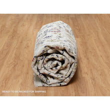 Load image into Gallery viewer, 8&#39;9&quot;x12&#39;3&quot; Pearl White, Hand Knotted, Nain With Flower Medallion Motif, 250 Kpsi, Wool And Silk, Oriental Rug FWR546756