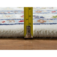 Load image into Gallery viewer, 8&#39;9&quot;x12&#39;3&quot; Pearl White, Hand Knotted, Nain With Flower Medallion Motif, 250 Kpsi, Wool And Silk, Oriental Rug FWR546756