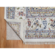 Load image into Gallery viewer, 11&#39;9&quot;x18&#39;1&quot; Floral White, 250 Kpsi, Nain With Flower Medallion Design, Hand Knotted, Wool And Silk, Oversized, Oriental Rug FWR546762