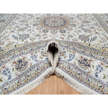 Load image into Gallery viewer, 11&#39;9&quot;x18&#39;1&quot; Floral White, 250 Kpsi, Nain With Flower Medallion Design, Hand Knotted, Wool And Silk, Oversized, Oriental Rug FWR546762