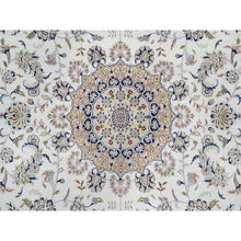 Load image into Gallery viewer, 11&#39;9&quot;x18&#39;1&quot; Floral White, 250 Kpsi, Nain With Flower Medallion Design, Hand Knotted, Wool And Silk, Oversized, Oriental Rug FWR546762