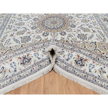 Load image into Gallery viewer, 9&#39;8&quot;x14&#39;4&quot; Snow White, Nain With Floral Medallion Design, 250 Kpsi, Hand Knotted, Wool And Silk, Oriental Rug FWR546774