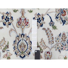 Load image into Gallery viewer, 9&#39;8&quot;x14&#39;4&quot; Snow White, Nain With Floral Medallion Design, 250 Kpsi, Hand Knotted, Wool And Silk, Oriental Rug FWR546774