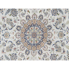 Load image into Gallery viewer, 9&#39;8&quot;x14&#39;4&quot; Snow White, Nain With Floral Medallion Design, 250 Kpsi, Hand Knotted, Wool And Silk, Oriental Rug FWR546774