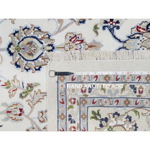 Load image into Gallery viewer, 9&#39;8&quot;x14&#39;4&quot; Snow White, Nain With Floral Medallion Design, 250 Kpsi, Hand Knotted, Wool And Silk, Oriental Rug FWR546774