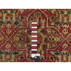6'x8'10" Savvy Red, Antiqued Oushak Reimagined With Repetitive Star And Rosette Design, Sheared Low, 100% Wool, Hand Knotted, Oriental Rug FWR546792