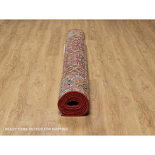 Load image into Gallery viewer, 6&#39;x8&#39;10&quot; Savvy Red, Antiqued Oushak Reimagined With Repetitive Star And Rosette Design, Sheared Low, 100% Wool, Hand Knotted, Oriental Rug FWR546792