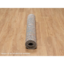 Load image into Gallery viewer, 5&#39;x7&#39; Cedar Brown, Persian Scrolls Leaf and Flower Design, Striae Pattern, Hand Knotted, Textured Wool and Silk, Oriental Rug FWR546798