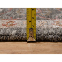Load image into Gallery viewer, 5&#39;x7&#39; Cedar Brown, Persian Scrolls Leaf and Flower Design, Striae Pattern, Hand Knotted, Textured Wool and Silk, Oriental Rug FWR546798