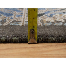 Load image into Gallery viewer, 2&#39;x3&#39; Dark Vanilla Brown, Broken And Erased Persian Sarouk Design, Veggie Dyes, Wool And Silk, Hand Knotted, Mat, Oriental Rug FWR546834