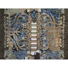Load image into Gallery viewer, 2&#39;x3&#39; Cafe Au Lait Brown, Wool And Silk, Broken And Erased Persian Sarouk Design, Hand Knotted, Mat, Oriental Rug FWR546930