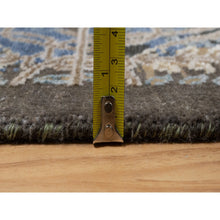 Load image into Gallery viewer, 2&#39;x3&#39; Cafe Au Lait Brown, Wool And Silk, Broken And Erased Persian Sarouk Design, Hand Knotted, Mat, Oriental Rug FWR546930