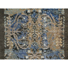 Load image into Gallery viewer, 2&#39;x3&#39; Khaki Brown, Broken And Erased Persian Sarouk Design, Denser Weave, Natural Dyes, Hand Knotted, Wool And Silk, Mat, Oriental Rug FWR546936
