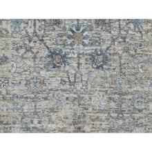 Load image into Gallery viewer, 2&#39;7&#39;x15&#39;9&quot; Rice White, Hand Knotted, Sickle Leaf Design, Soft Pile, Silk With Textured Wool, Xl Runner, Oriental Rug FWR546948